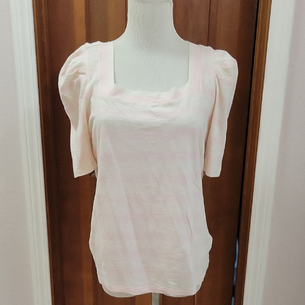 Ralph Lauren Light Pink And White Top